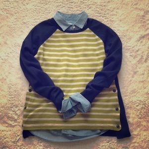 J. Crew Crew Neck with side button details